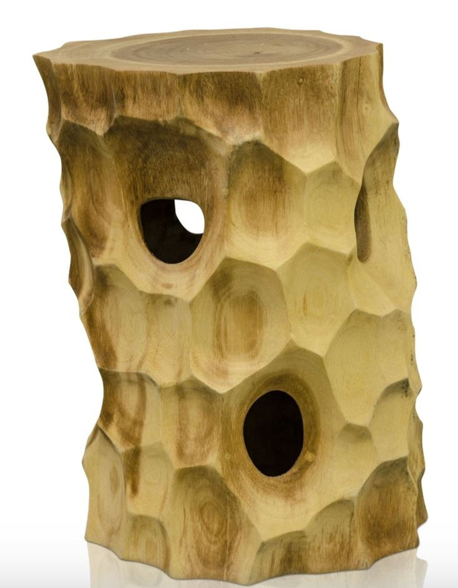 Luxus Wohnzimmer Beistelltisch / Hocker Naturfarben - Luxus Qualität