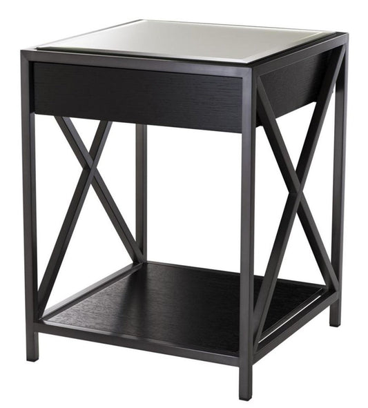 Nachttisch Bronze / Schwarz 47 x 46 x H. 61 cm - Luxus Beistelltisch