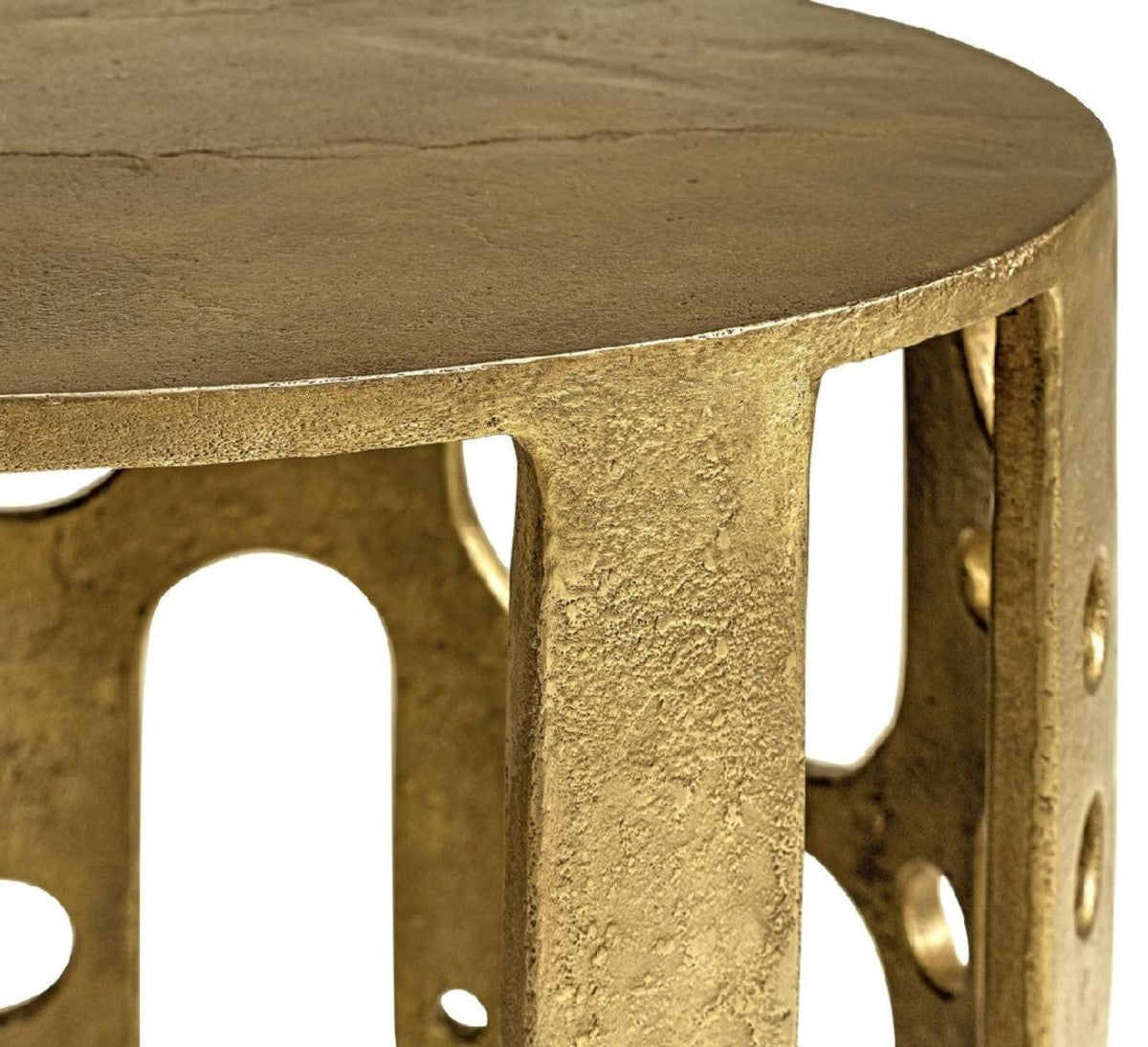 Designer Beistelltisch Bronze Ø 50 x H. 60 cm - Runder Aluminium Tisch - Wohnzimmer Möbel - Luxus Möbel - Designer Möbel - Luxus Einrichtung - Designer Einrichtung