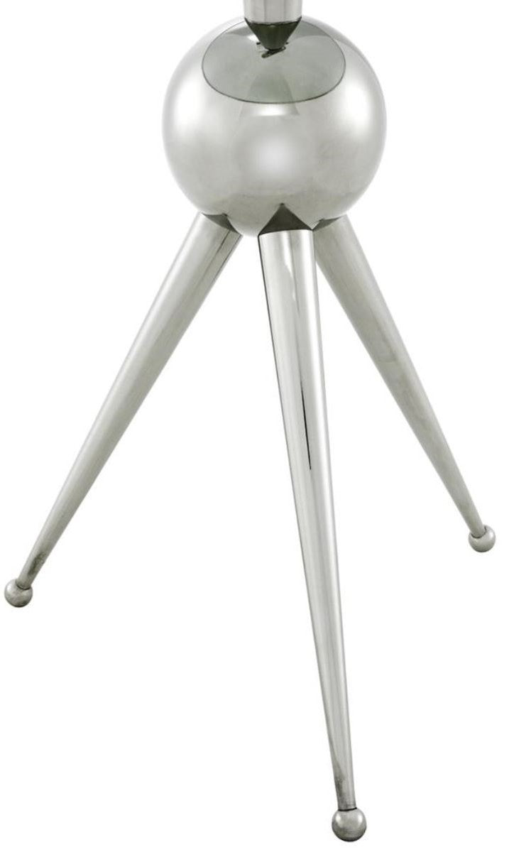 Beistelltisch in silber mit Glasplatte 40 x H. 72 cm - Luxus Hotel Tisch