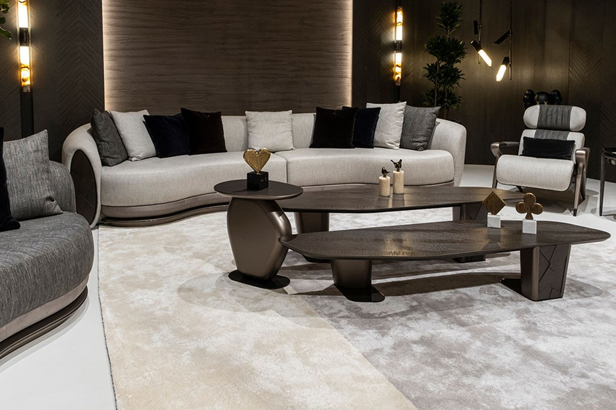 Luxus Wohnzimmer Beistelltisch Bronze H. 55 cm - Hotel Tisch - Wohnzimmer Möbel - Hotel Möbel - Luxus Qualität