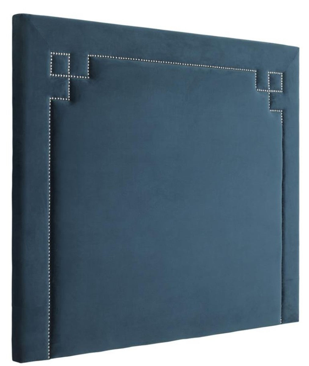 Designer Bett-Kopfteil Blau 180 x H. 150 cm - Luxus Schlafzimmermöbel