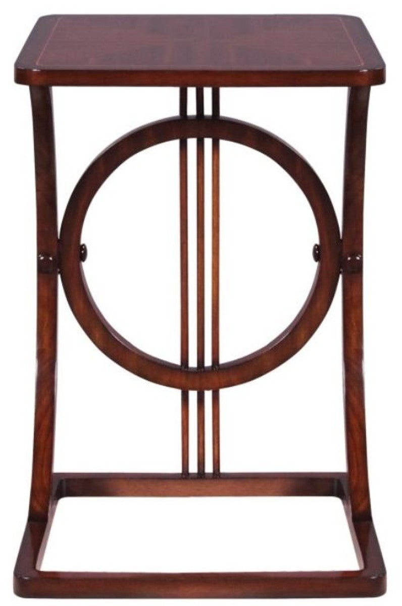 Art Deco Mahagoni Snack Tisch / Beistelltisch Braun 40 x 40 x H. 62 cm - Luxus Möbel
