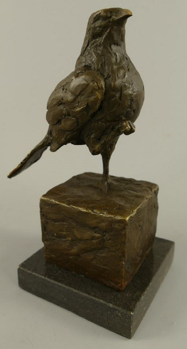 Dekofigur Vogel Bronze / Schwarz 10 x 13 x H. 20 cm - Bronze Figur - Deko Skulptur - Wohnzimmer Deko - Schreibtisch Deko