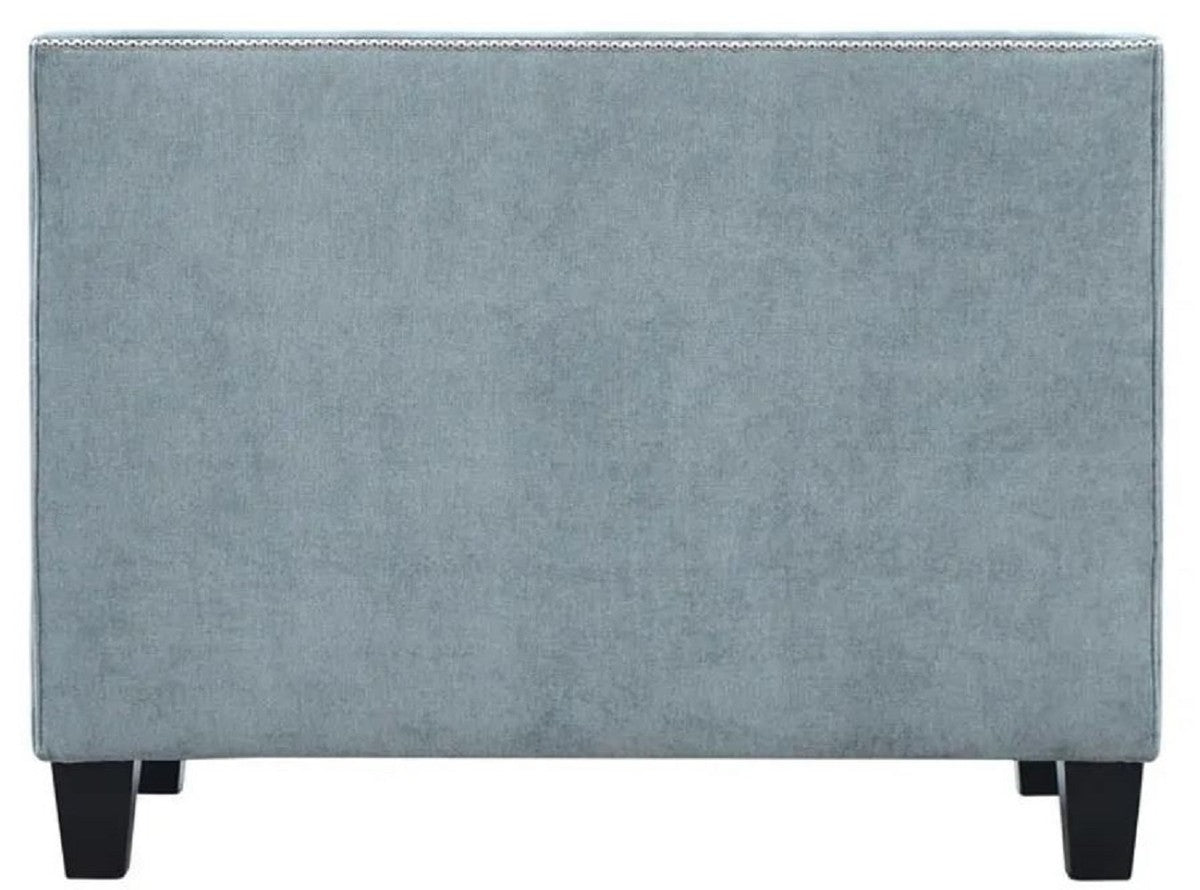 Chesterfield Sessel Hellblau / Schwarz 100 x 84 x H. 83 cm - Moderner Wohnzimmer Sessel - Chesterfield Wohnzimmer Möbel