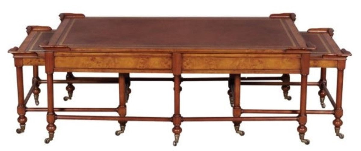 Luxus Wohnzimmer Couchtisch Hellbraun / Braun 133 x 81 x H. 50 cm - Luxus Qualität