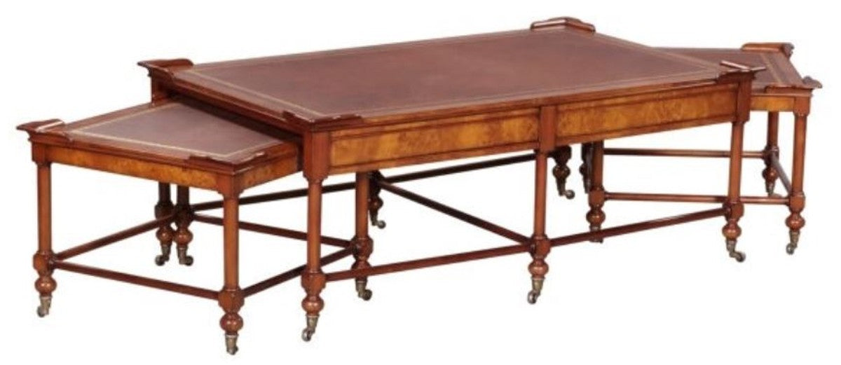 Luxus Wohnzimmer Couchtisch Hellbraun / Braun 133 x 81 x H. 50 cm - Luxus Qualität