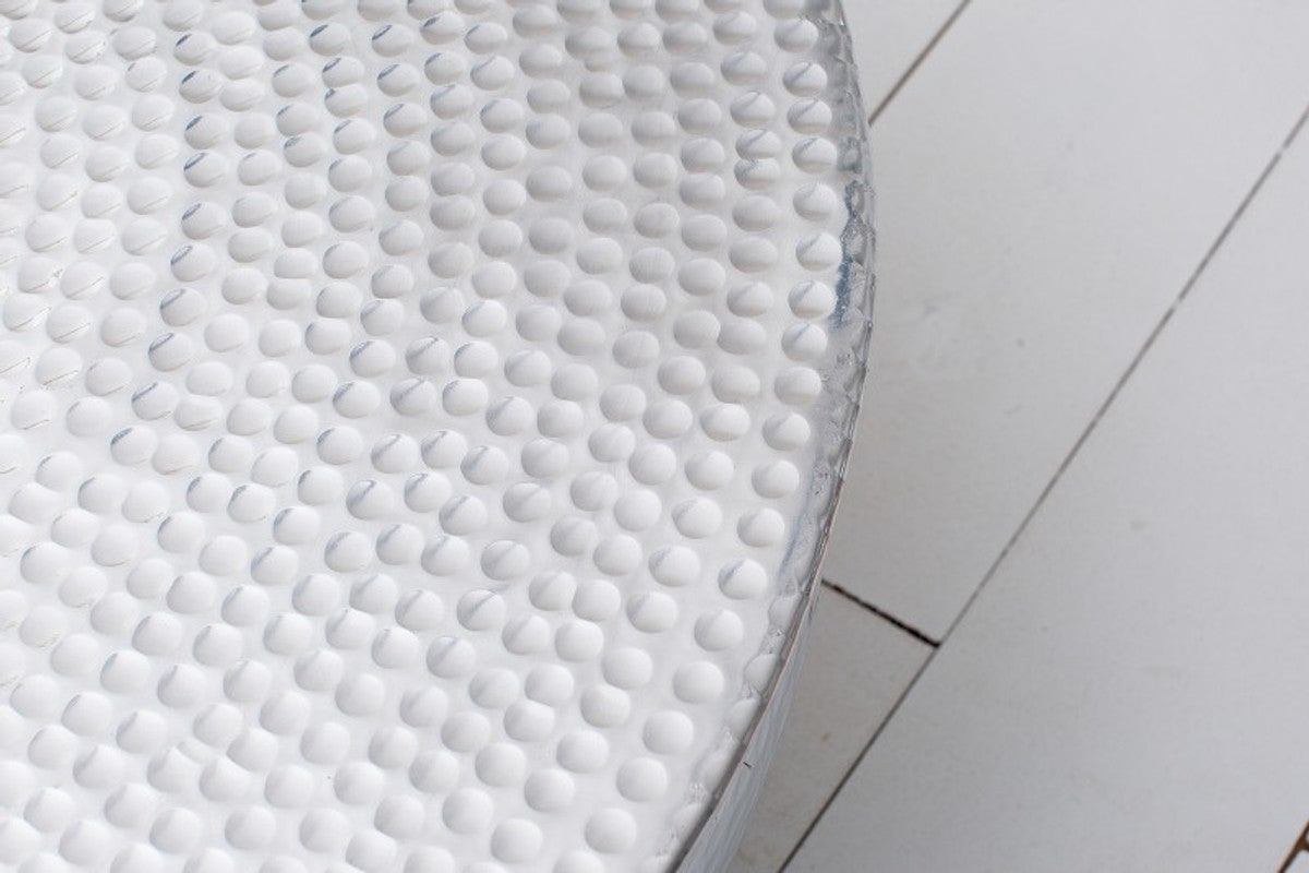 Couchtisch Silber 68 cm Aluminium - Wohnzimmer Salon Tisch - Unikat