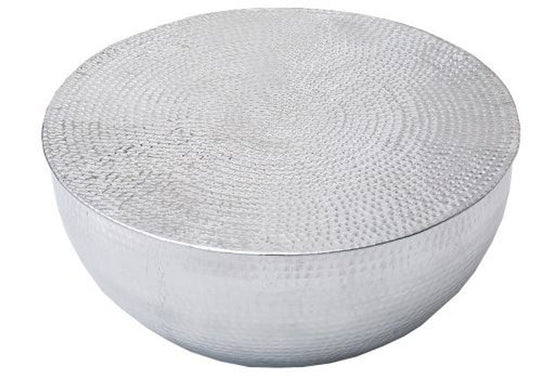 Couchtisch Silber 68 cm Aluminium - Wohnzimmer Salon Tisch - Unikat