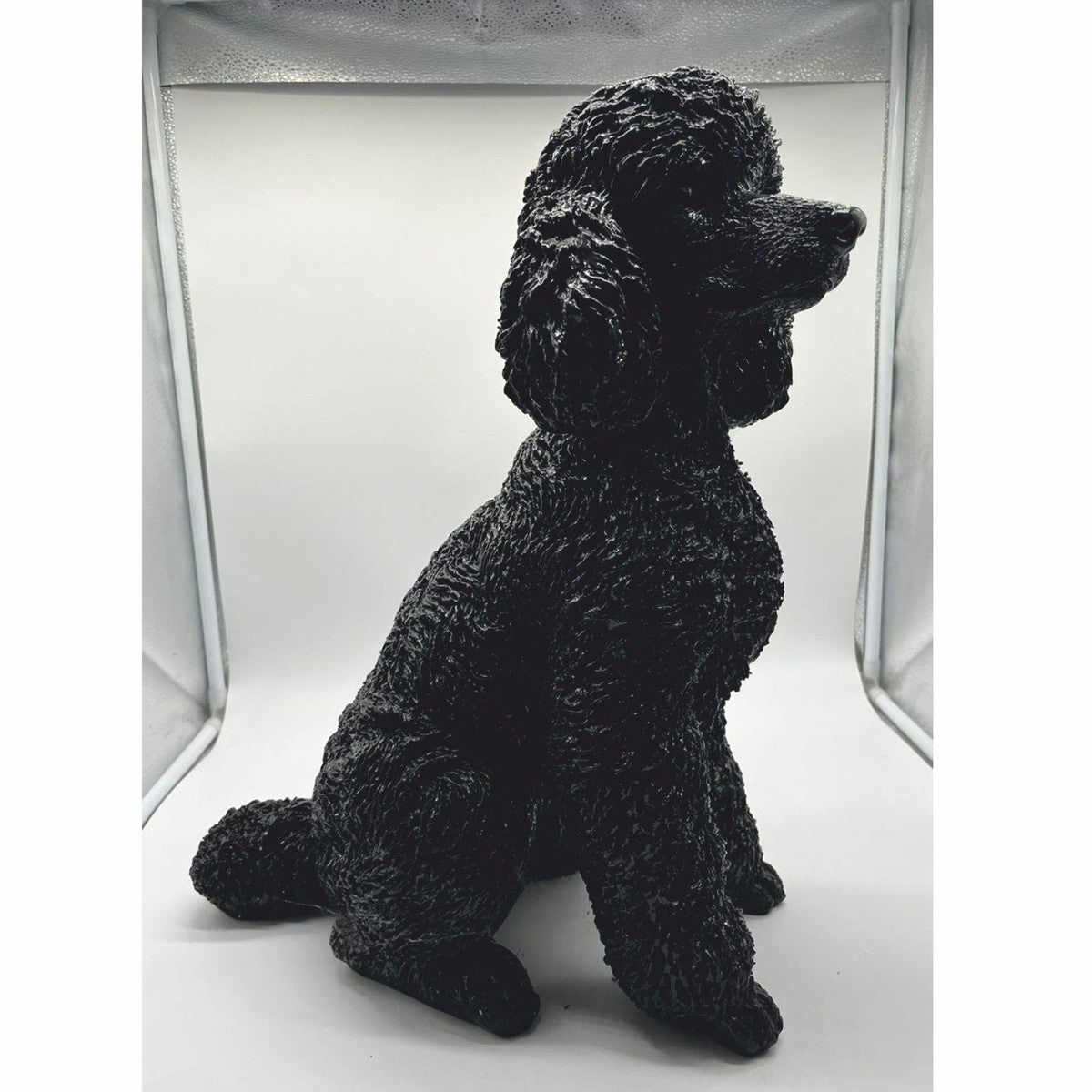 Deko Figur Hund Pudel Schwarz H. 47 cm - Deko Skulptur