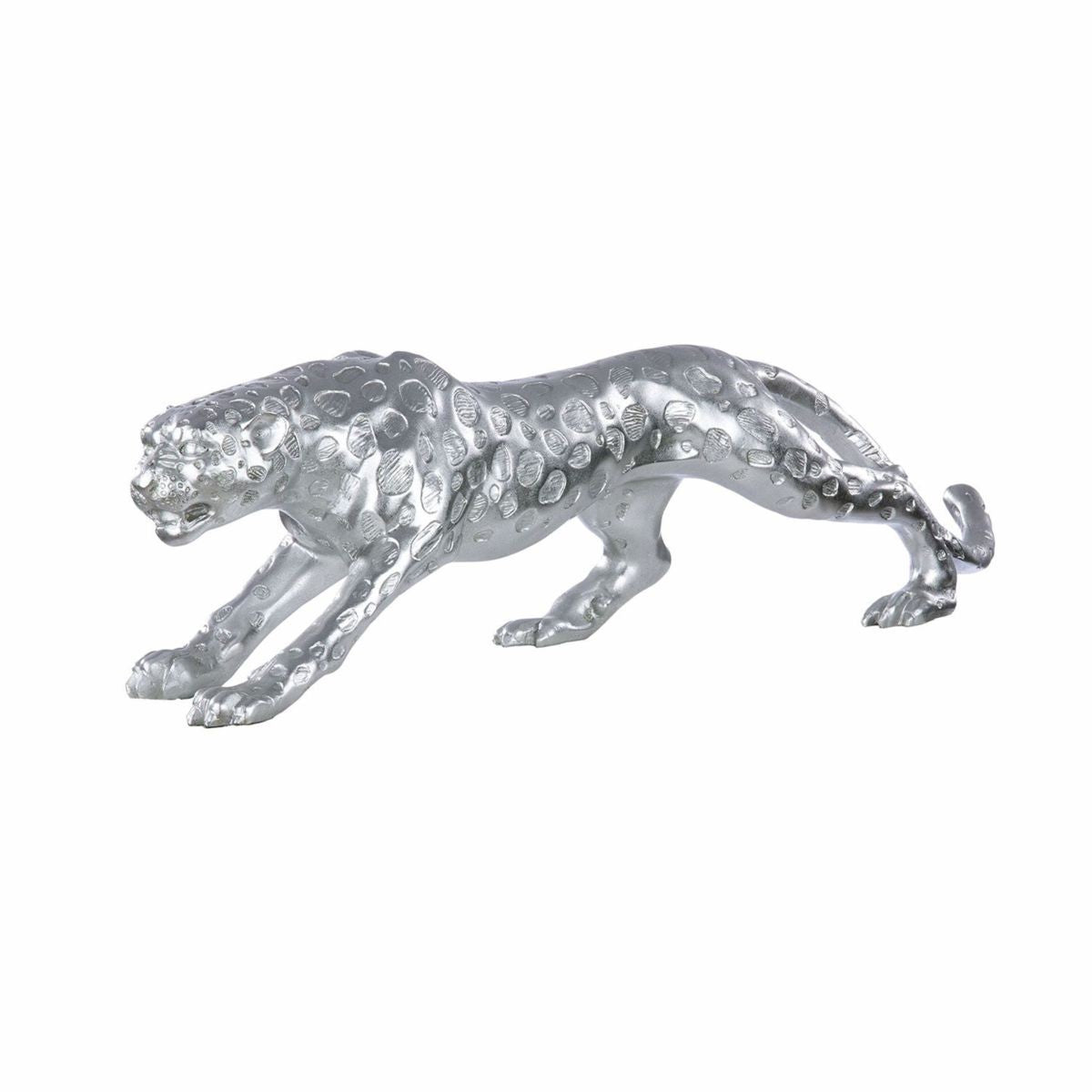 Deko Skulptur Gepard Silber 80 cm - Deko Accessoires