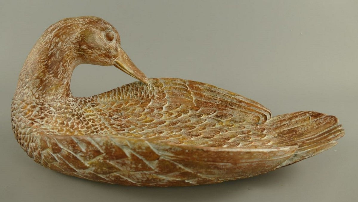 Deko Holz Schale Schwan Braun 38 cm - Küchen & Tisch Dekoration