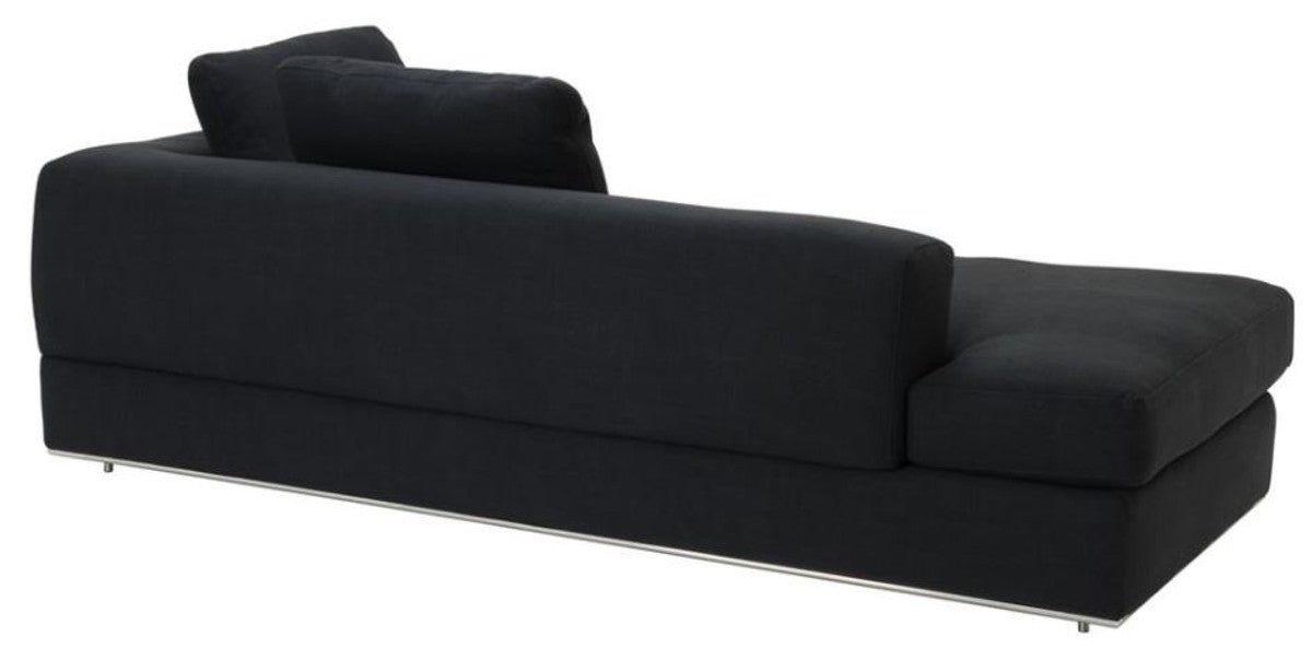 Designer Sofa Schwarz Rechtsseitig 231 x 101 x H. 85 cm - Luxus Wohnzimmer Möbel