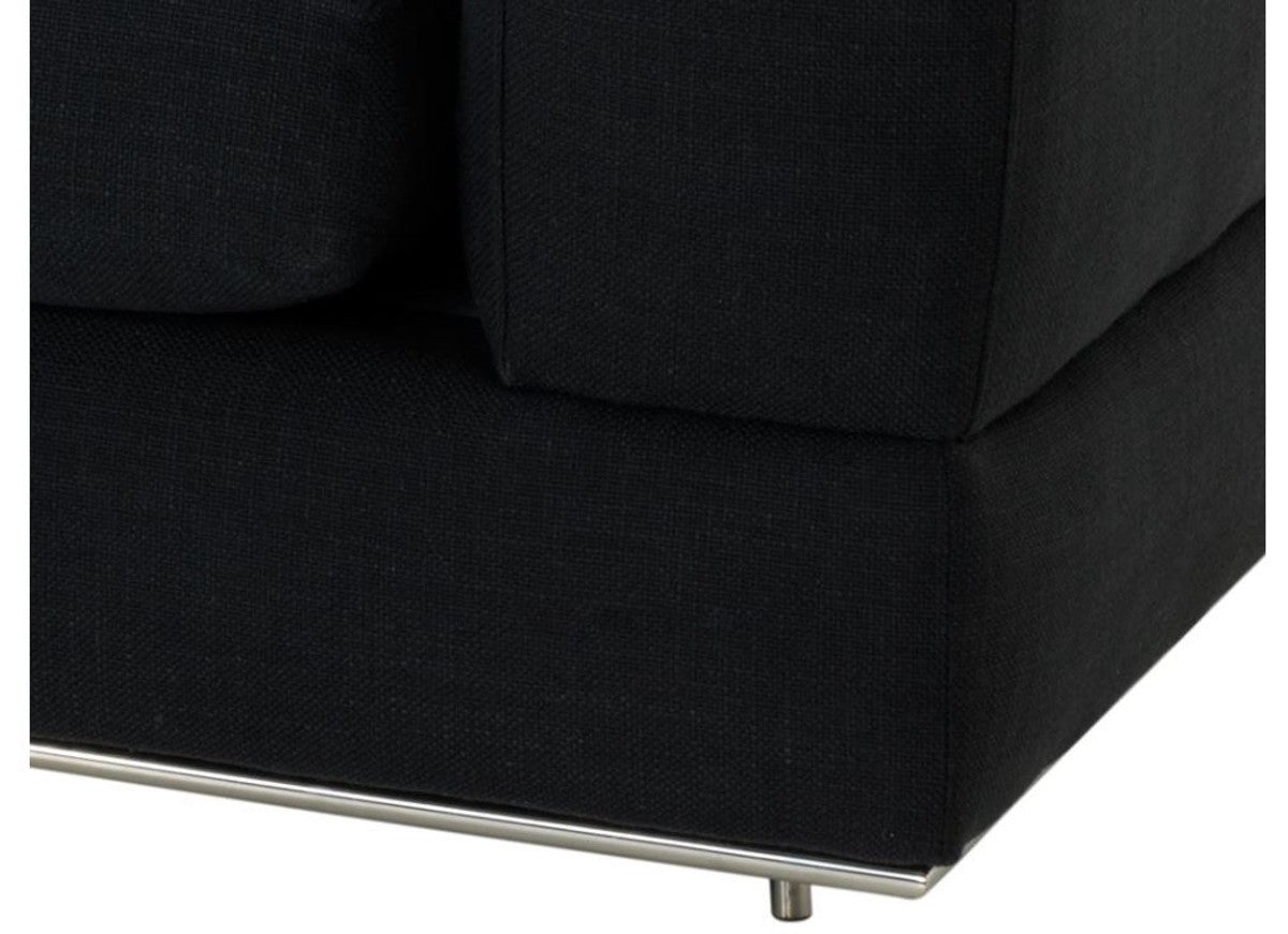 Designer Sofa Schwarz Rechtsseitig 231 x 101 x H. 85 cm - Luxus Wohnzimmer Möbel