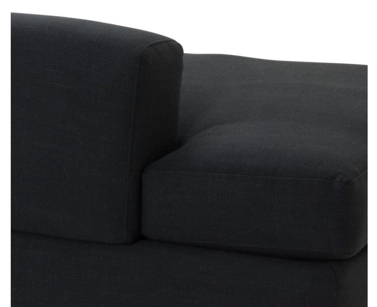 Designer Sofa Schwarz Rechtsseitig 231 x 101 x H. 85 cm - Luxus Wohnzimmer Möbel