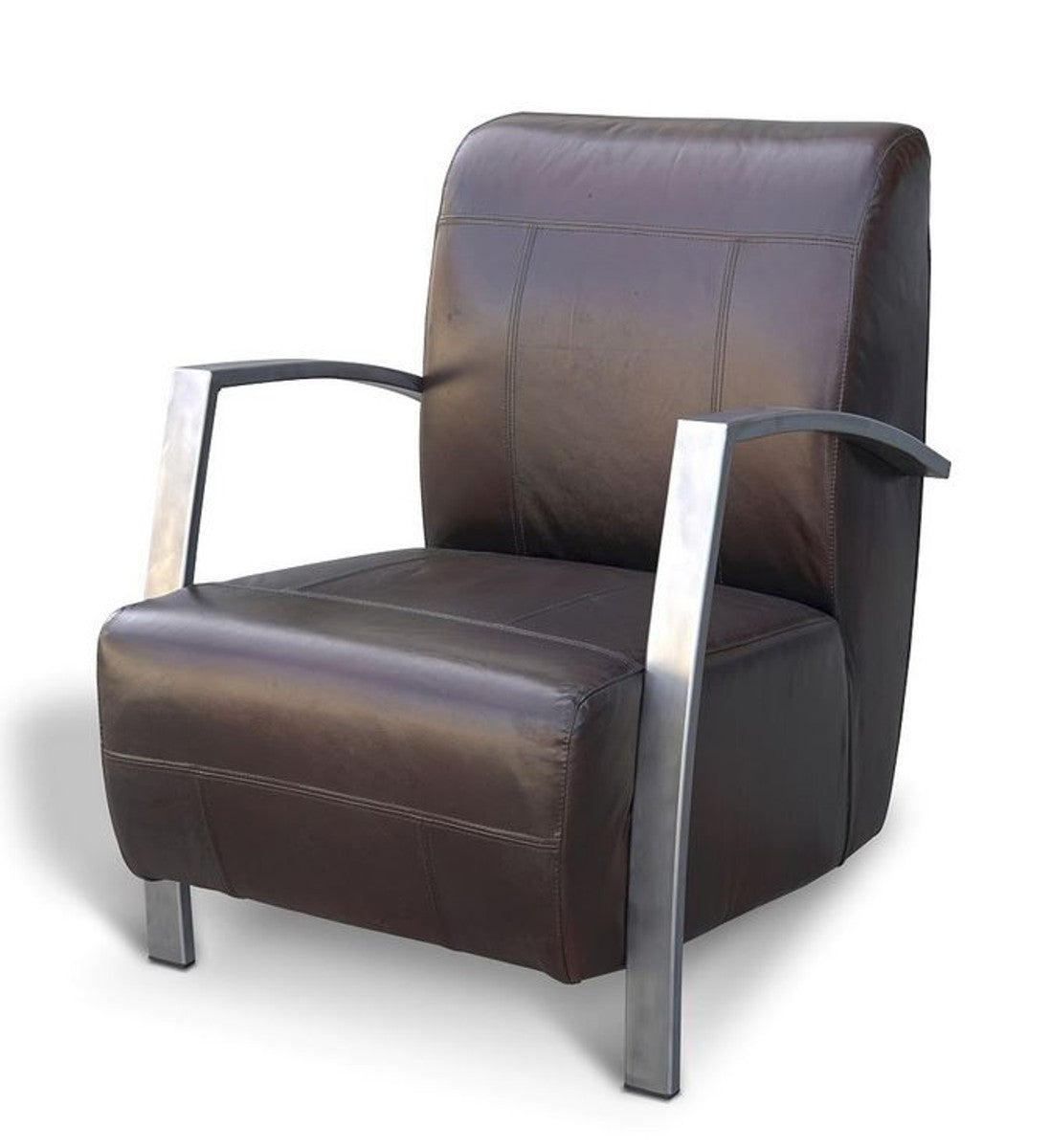 Vintage Industrial Echtleder Lounge Sessel - ALLE FARBEN - Luxus Wohnzimmer Sessel Industrie Design Möbel Büffelleder