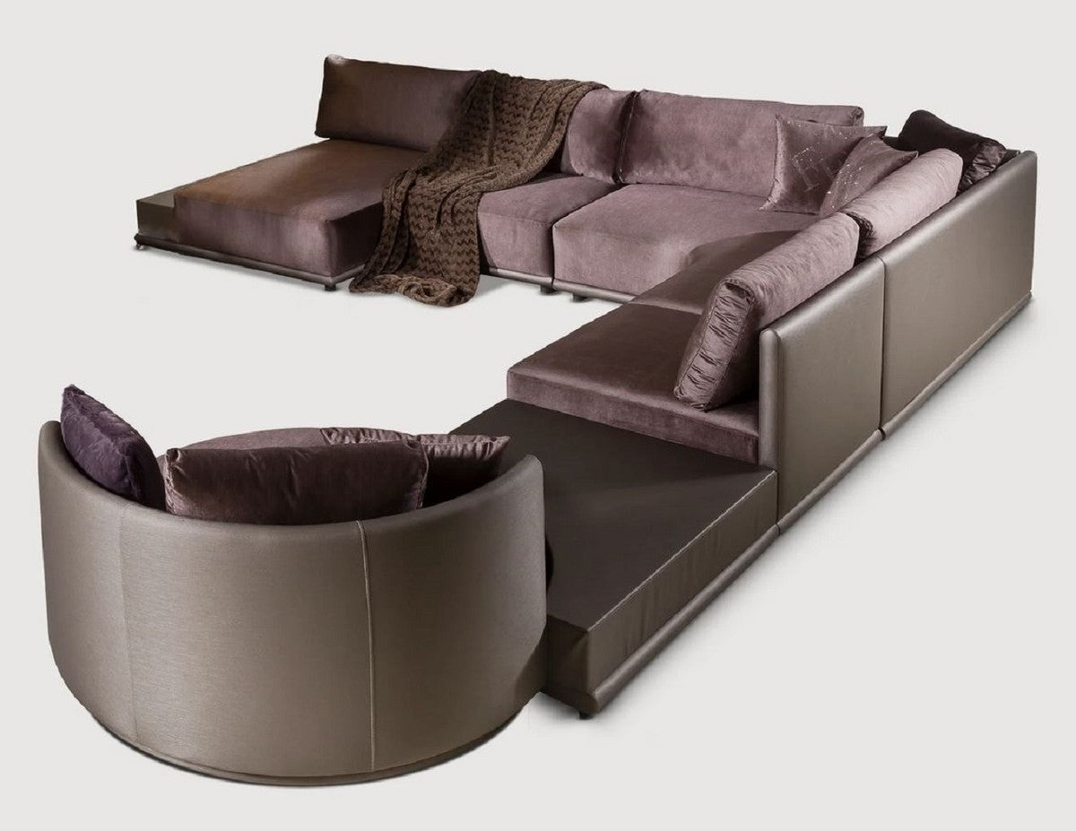 Modulares Luxus Wohnzimmer Ecksofa Lila 420 cm