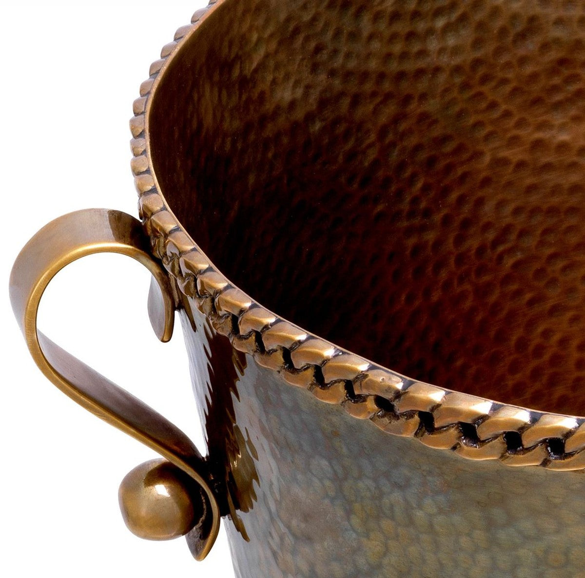 Luxus Weinkühler mit 2 Tragegriffen Vintage Messing Ø 25,5 x H. 23,5 cm - Champagnerkühler - Sektkühler - Gastronomie Accessoires - Restaurant Accessoires - Hotel Accessoires