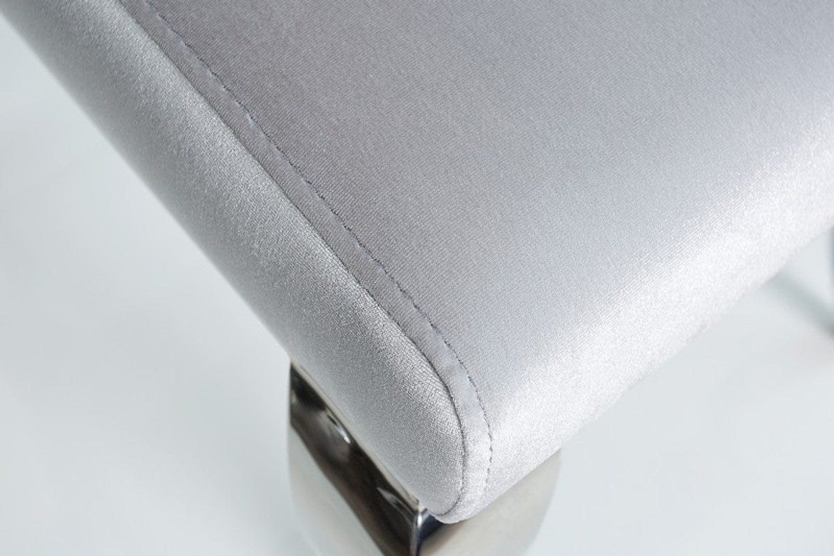 Esszimmer Stuhl Silbergrau / Silber - Designer Stuhl - Modern Barock