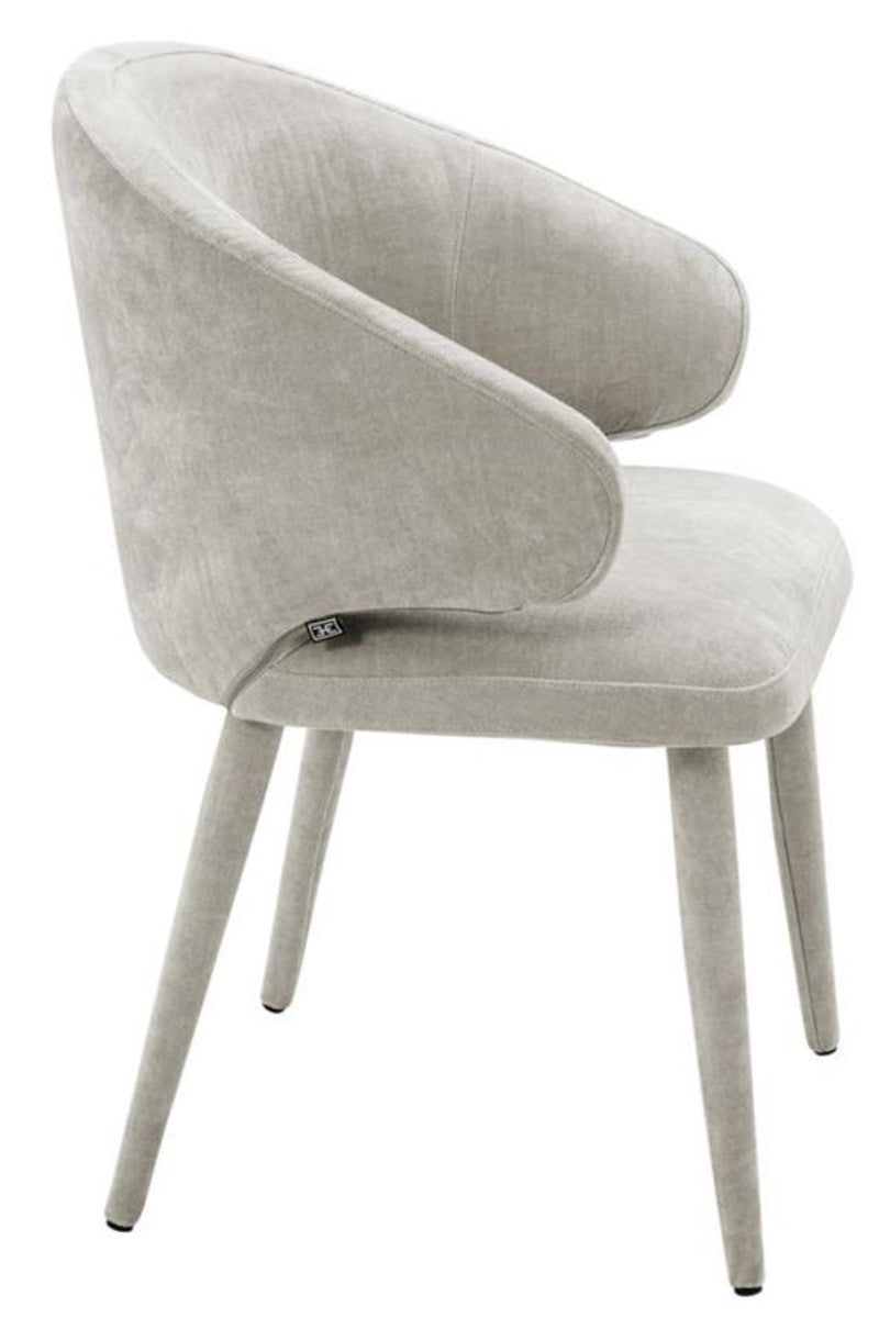 Designer Esszimmerstuhl Sandfarben 62 x 55 x H. 79 cm - Luxus Möbel