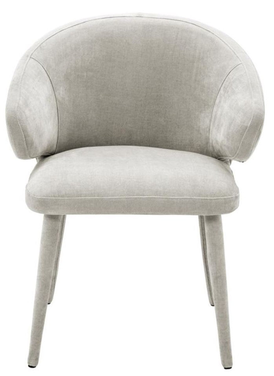 Designer Esszimmerstuhl Sandfarben 62 x 55 x H. 79 cm - Luxus Möbel