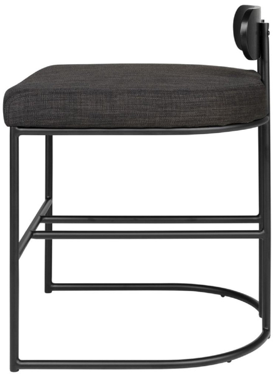 Designer Esszimmerstuhl Schwarz 46 x 46 x H. 64,5 cm - Moderner Küchenstuhl mit pulverbeschichtetem Stahl - Luxus Esszimmermöbel