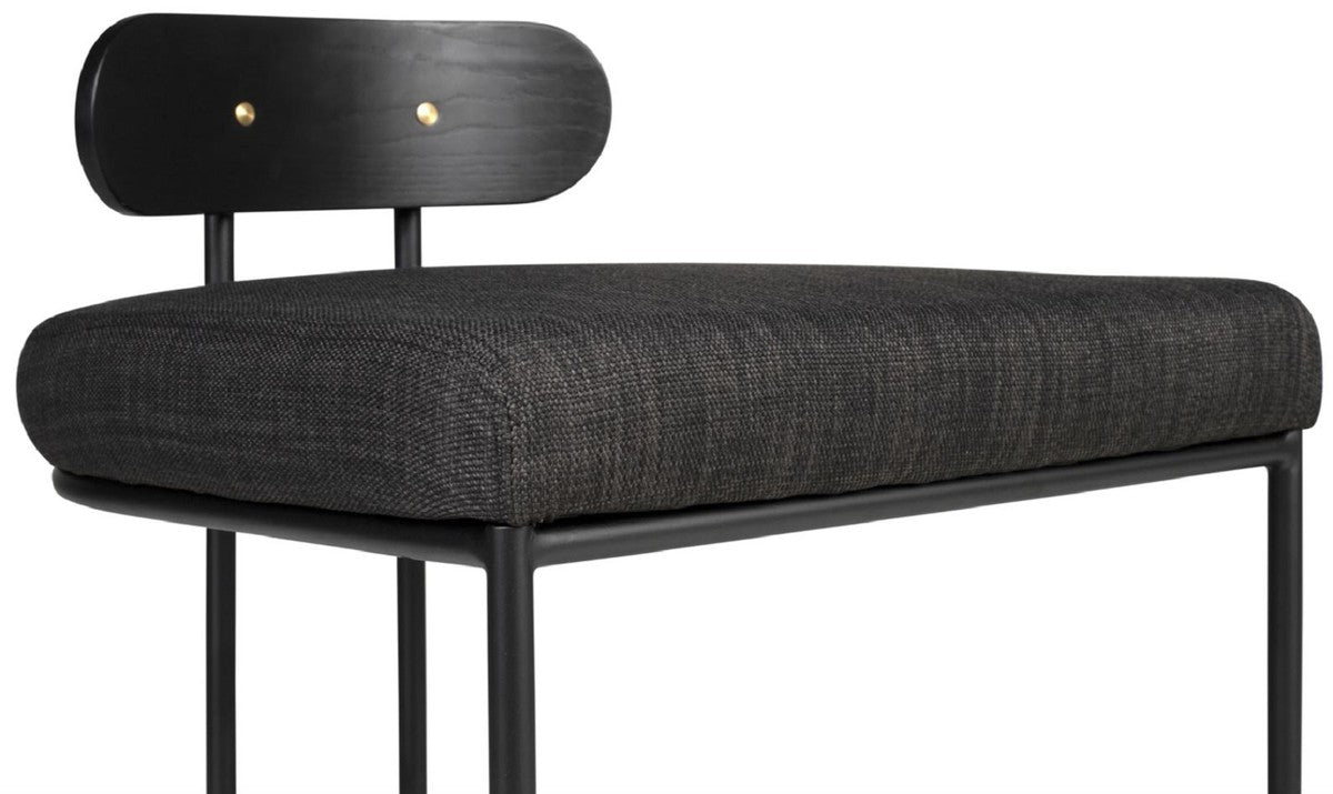 Designer Esszimmerstuhl Schwarz 46 x 46 x H. 64,5 cm - Moderner Küchenstuhl mit pulverbeschichtetem Stahl - Luxus Esszimmermöbel