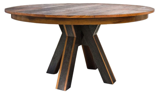 Esstisch Dunkelbraun / Schwarz Ø 150 x H. 77 cm - Luxus Esszimmermöbel