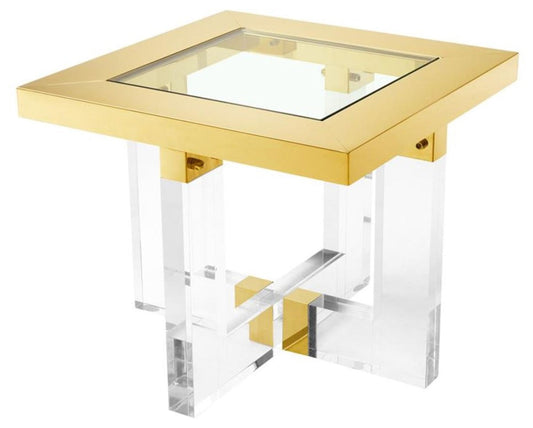 Wohnzimmer Beistelltisch Gold 60 x 60 x H. 50 cm - Luxus Möbel