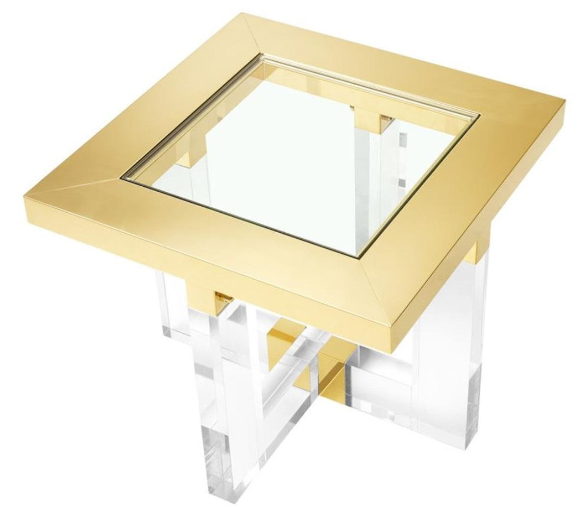 Wohnzimmer Beistelltisch Gold 60 x 60 x H. 50 cm - Luxus Möbel