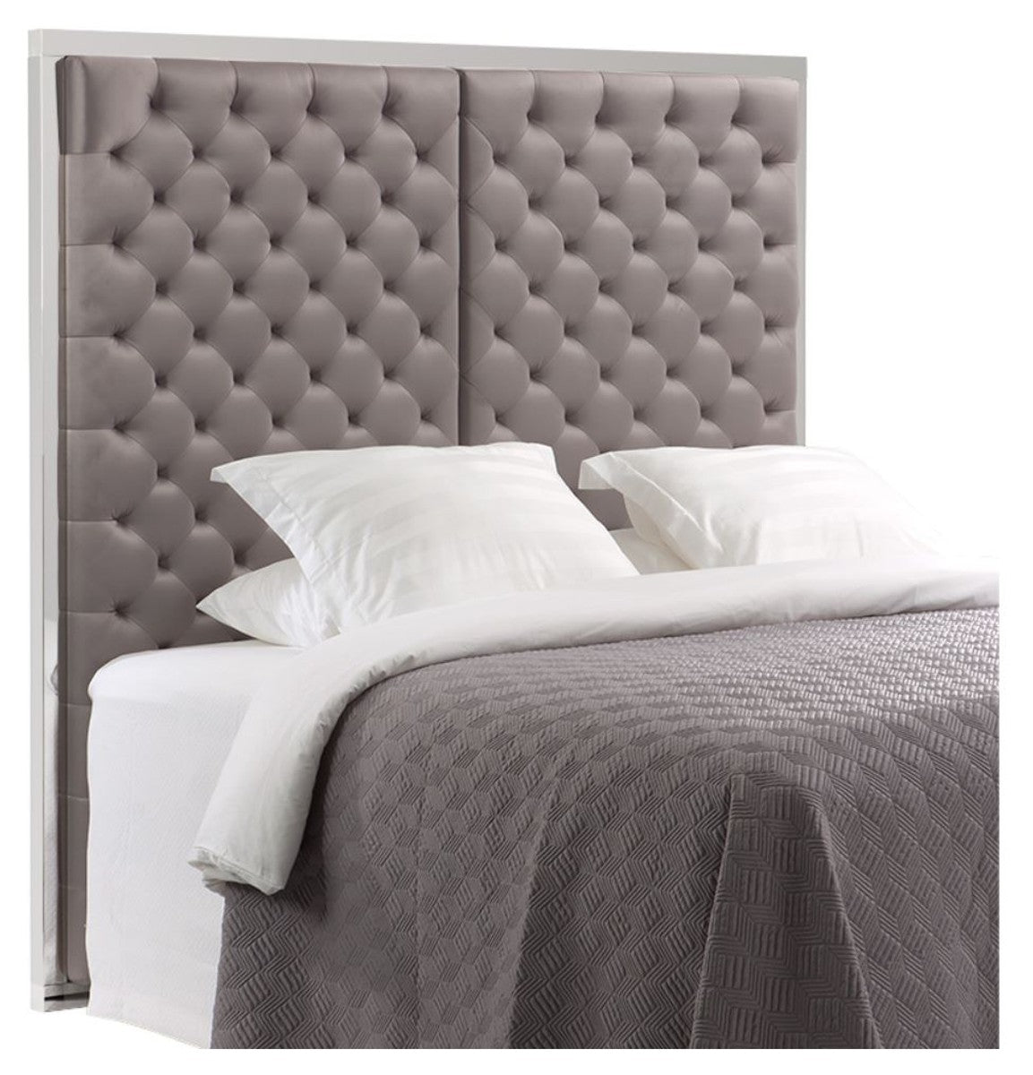 Designer Bett-Kopfteil Silber-Grau 180 x H. 180 cm - Luxus Qualität