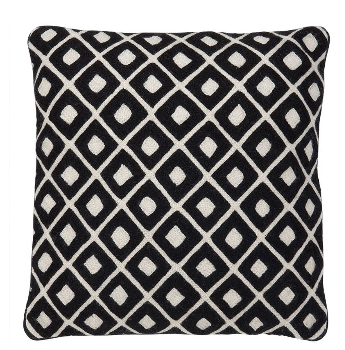 Kissen schwarz mit Muster 50 x H. 50 cm - Luxus Qualität