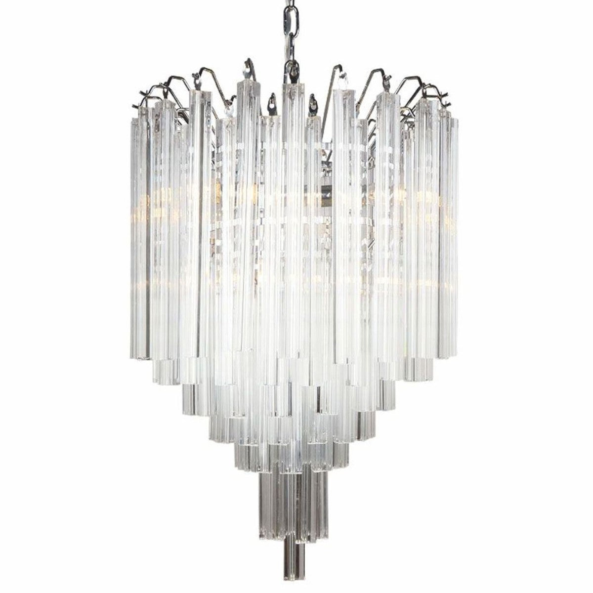 Glas Kronleuchter Silber Ø 55 x H. 58 cm - Wohnzimmer Kronleuchter