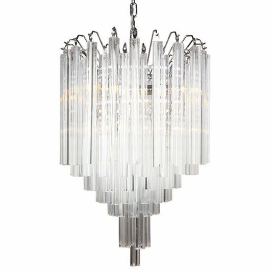 Glas Kronleuchter Silber Ø 55 x H. 58 cm - Wohnzimmer Kronleuchter