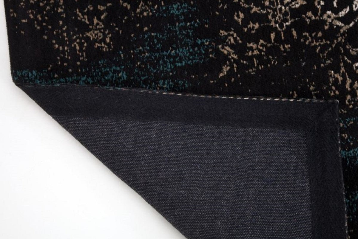 Wohnzimmer Teppich Vintage Blau / Mehrfarbig 160 x 240 cm - Rechteckiger Baumwoll Teppich - Wohnzimmer Deko Accessoires