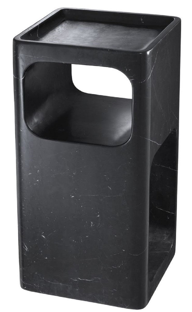 Designer Marmor Beistelltisch Schwarz 28 x 28 x H. 55 cm - Wohnzimmermöbel - Designer Möbel
