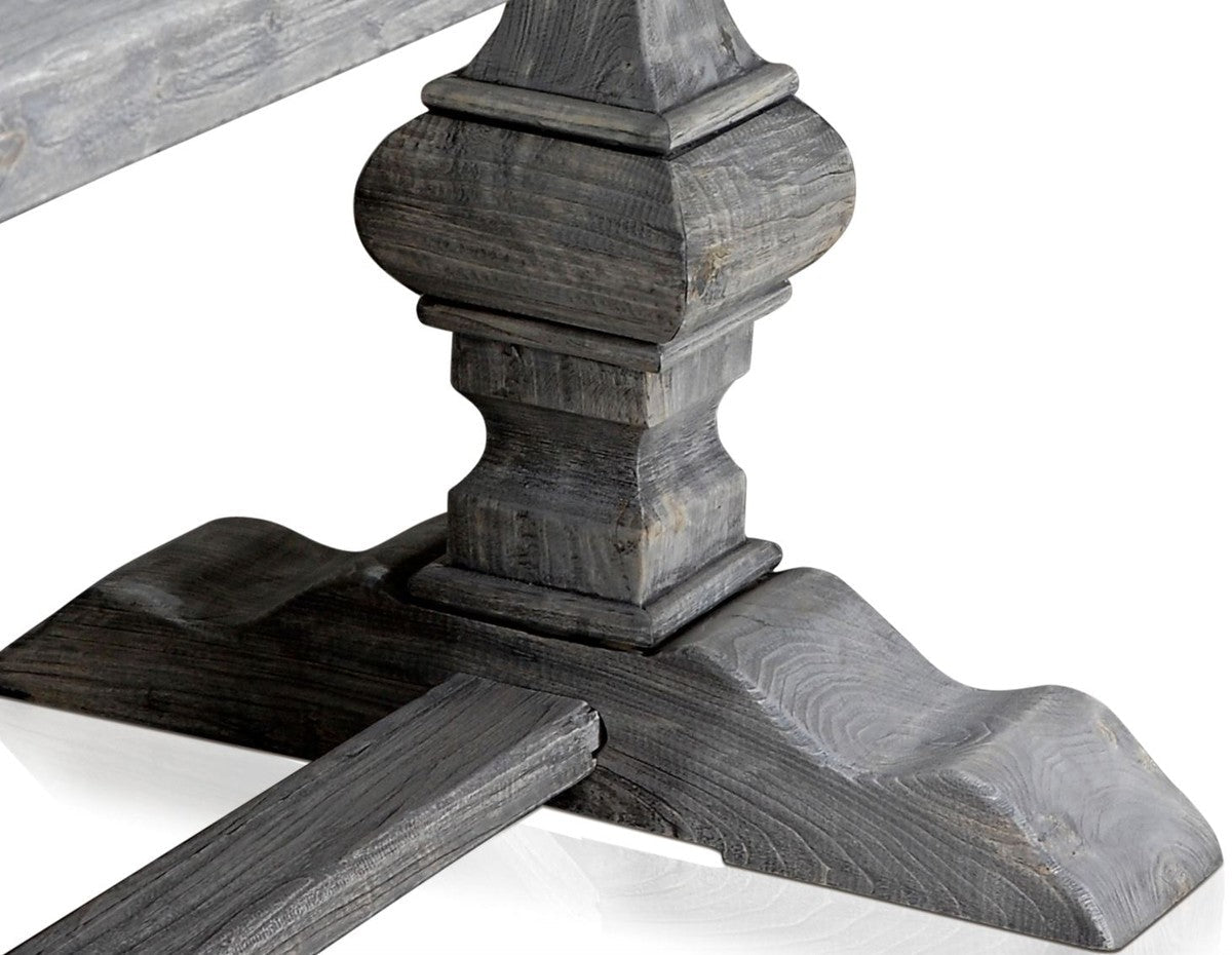 Landhausstil Esstisch Grau 180 x 90 x H. 76 cm - Rechteckiger Massivholz Küchentisch aus hochwertigen unbehandeltem Altholz - Esszimmer Möbel - Landhausstil Möbel