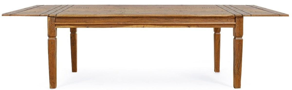 Landhausstil Esstisch Braun / Naturfarben 200-290 x 100 x H. 76 cm - Ausziehbarer rustikaler Massivholz Küchentisch - Rustikale Esszimmer Möbel - Massivholz Möbel - Landhausstil Möbel