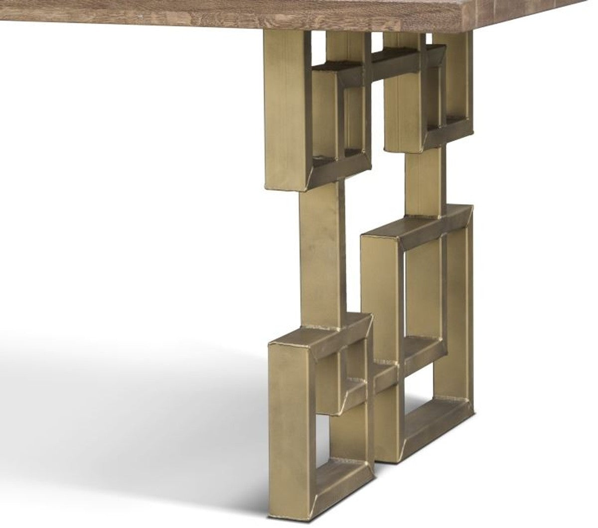 Designer Massivholz Esstisch mit rustikaler Eichenholz Tischplatte und Stahl Beinen - Verschiedene Farben & Größen - Esszimmer Tisch