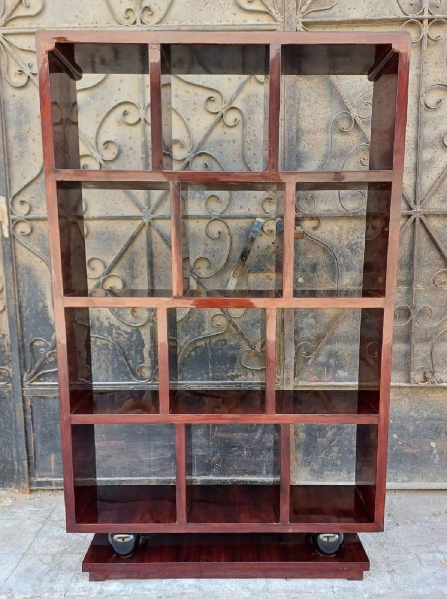 Massivholz Regalschrank Mahagonibraun 110 x 30 x H. 160 cm