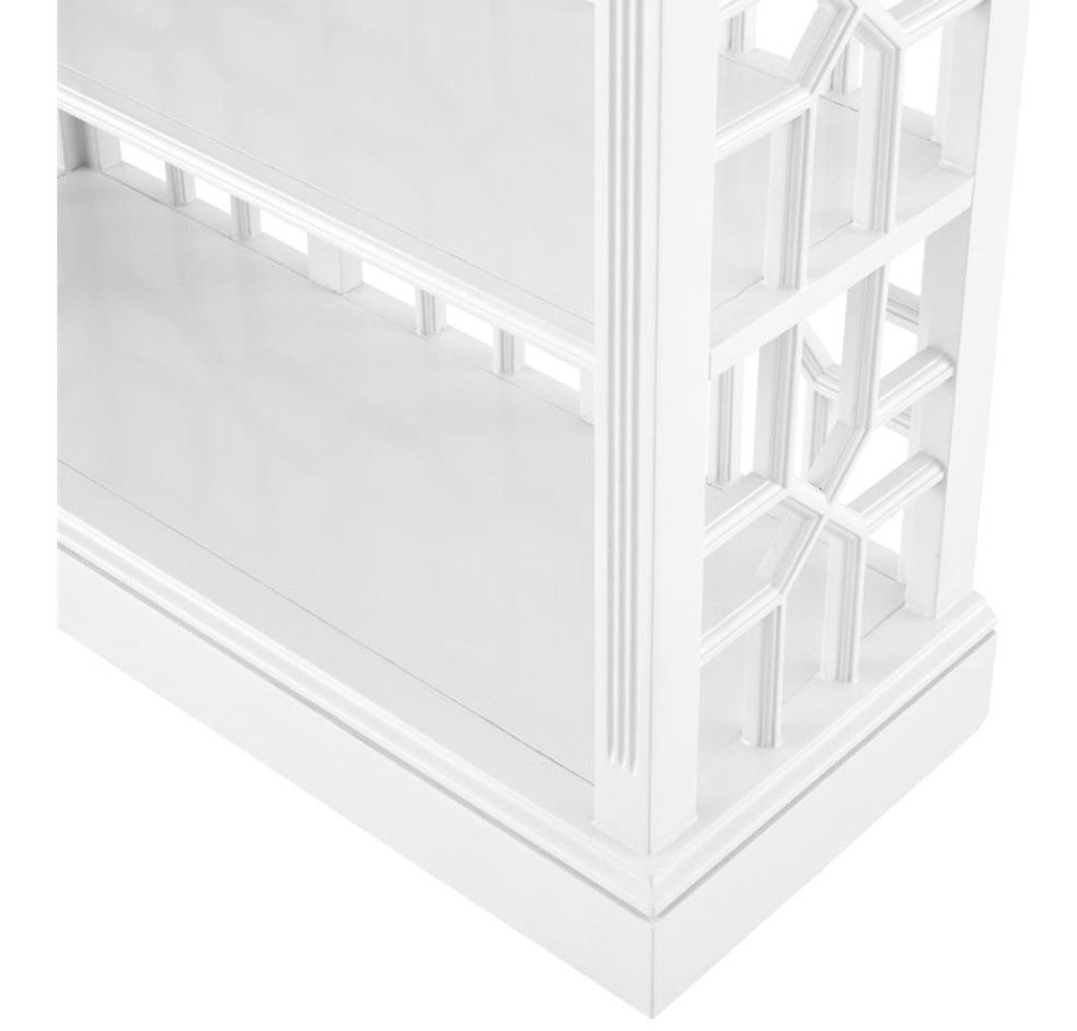 Designer Mahagoni Regalschrank Piano Weiß - Luxus Qualität