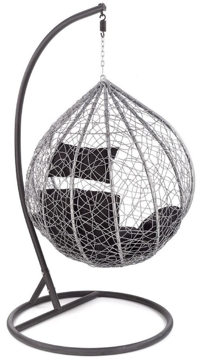 Garten Schaukelsessel Grau / Schwarz H. 195 cm