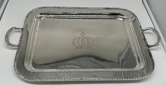 Pompöös by Luxus Barock Serviertablett Krone Silber 48 cm - designed by Harald Glööckler