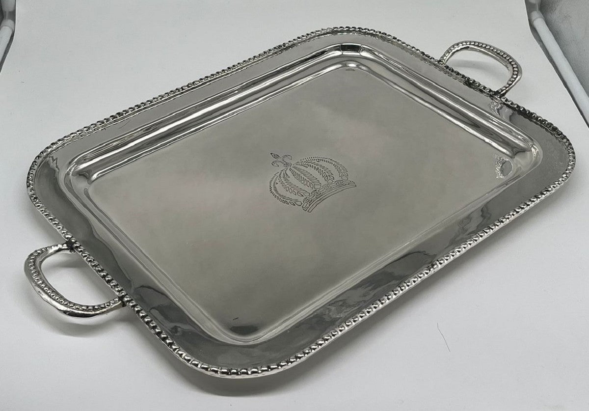 Pompöös by Luxus Barock Serviertablett Krone Silber 48 cm - designed by Harald Glööckler