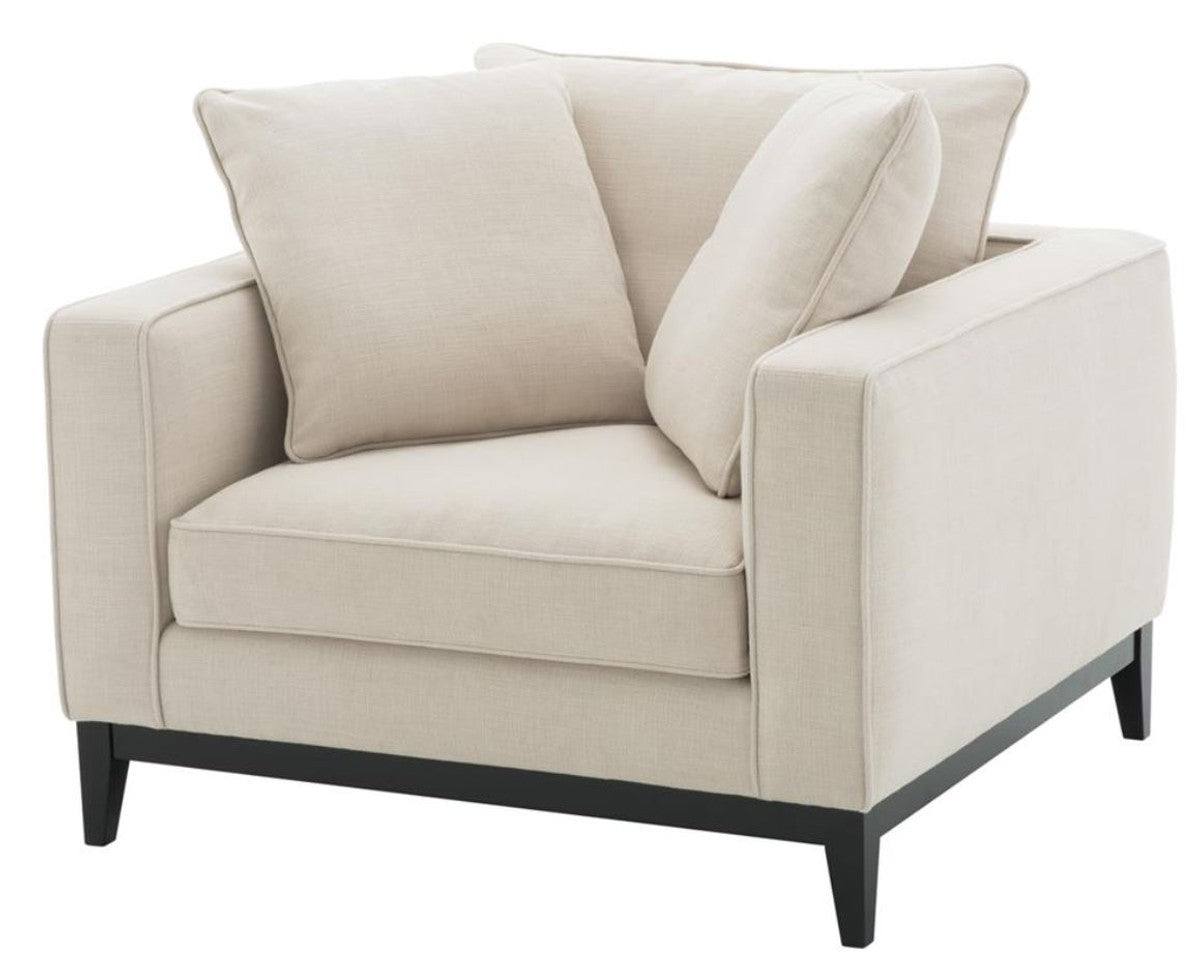 Luxus Wohnzimmer Sessel Naturfarbig 116 x 106 x H. 94 cm - Luxus Möbel