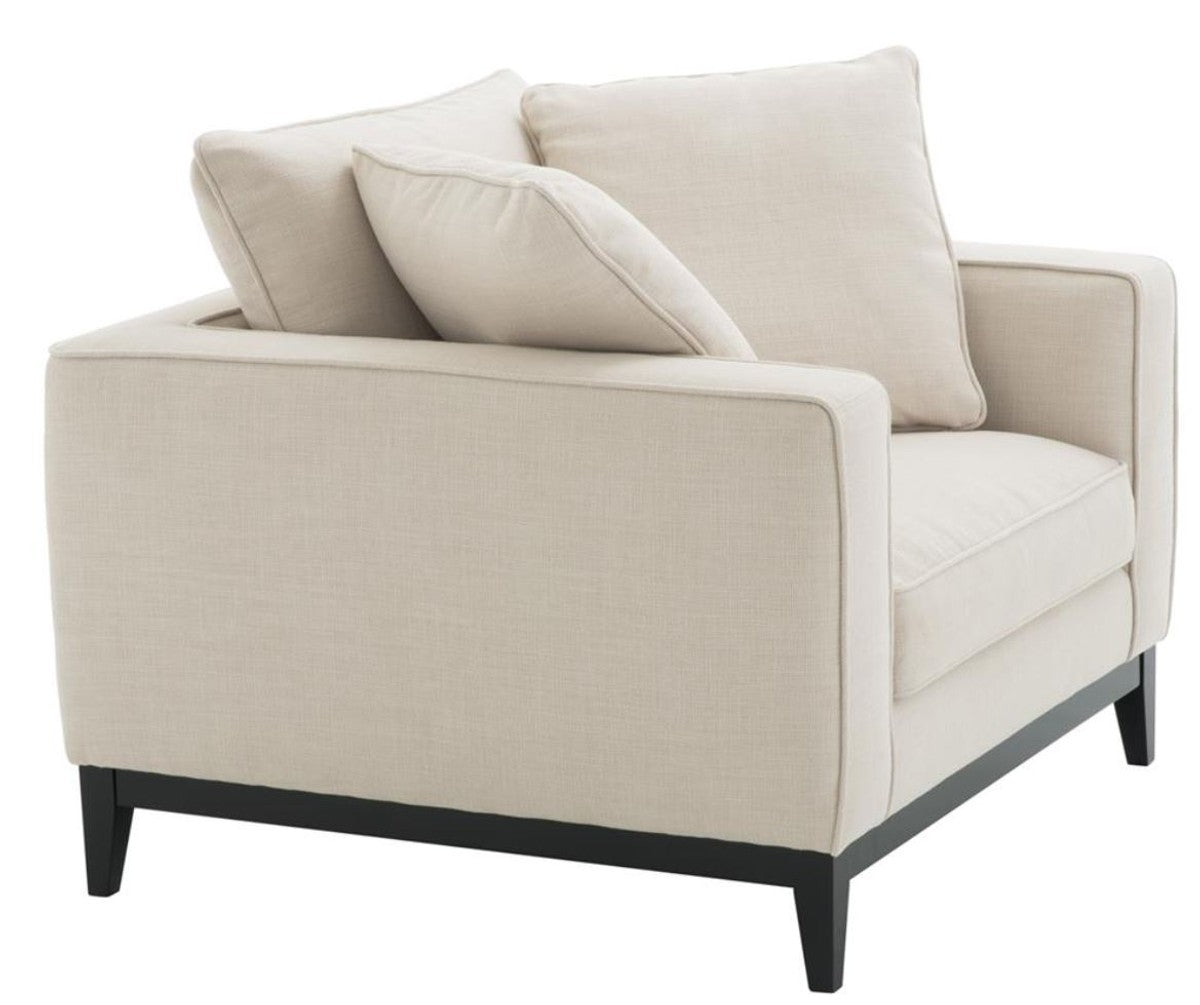 Luxus Wohnzimmer Sessel Naturfarbig 116 x 106 x H. 94 cm - Luxus Möbel