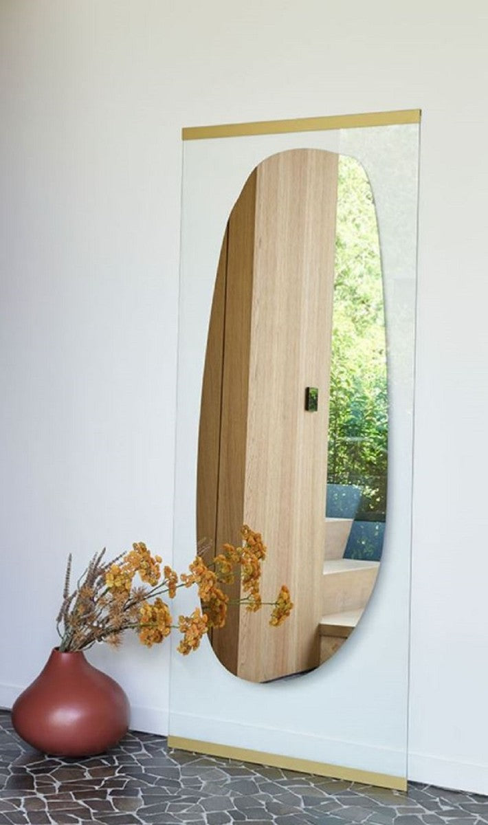 Designer Spiegel Gold 71 x H. 178 cm - Eleganter Wandspiegel - Luxus Kollektion