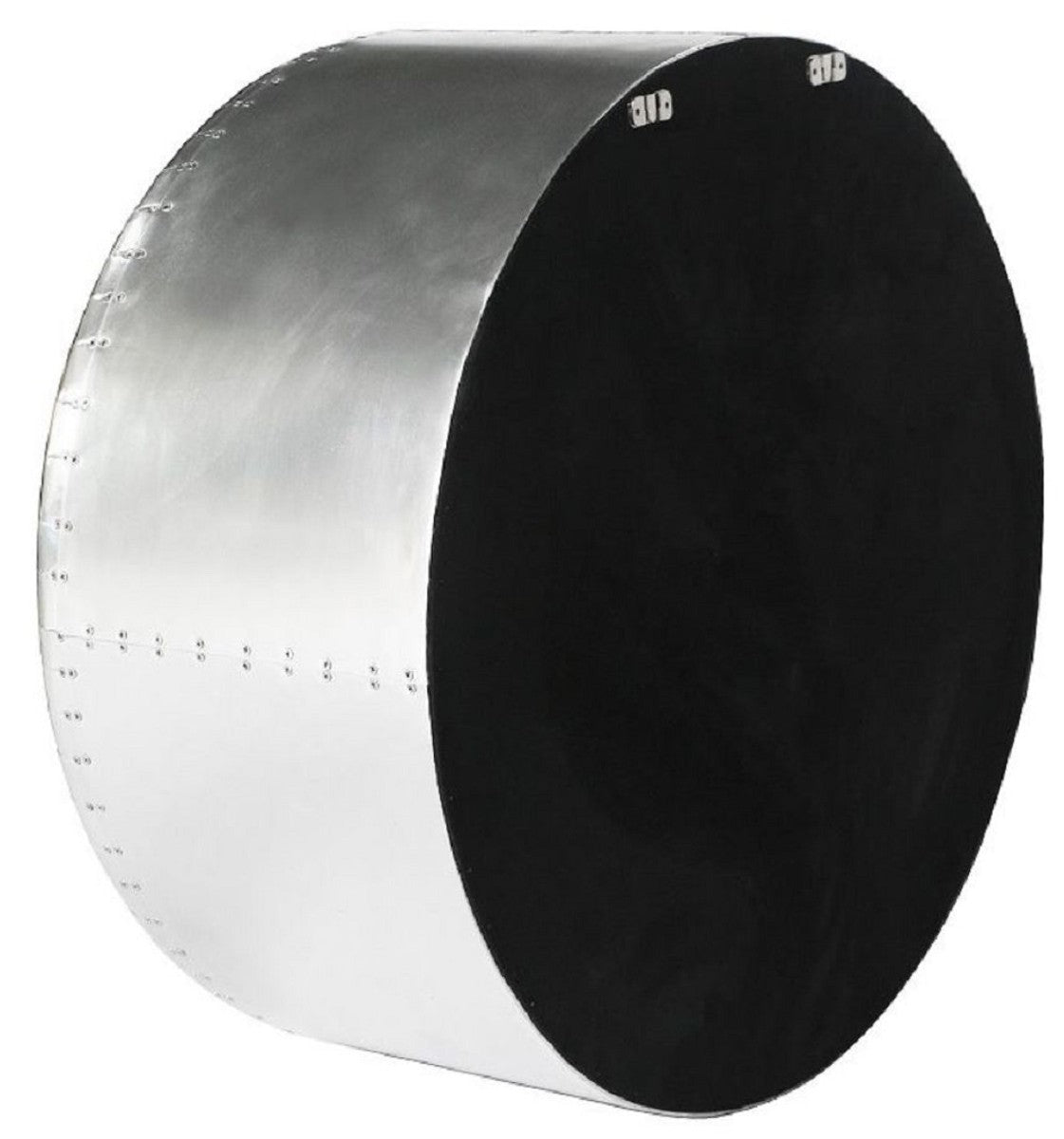 Vintage Aviator Spiegel Silber Ø 74 cm - Runder Aluminium Flugzeug Design Wandspiegel - Aluminium Flugzeug Möbel