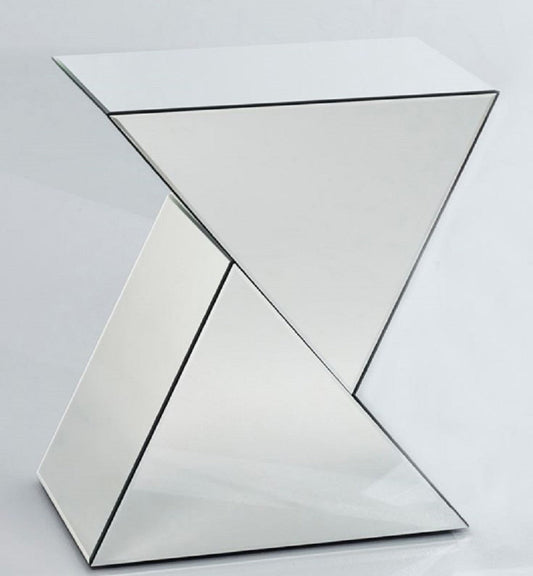 Designer Spiegelglas Beistelltisch 52 x 38 x H. 60 cm - Luxus Wohnzimmermöbel