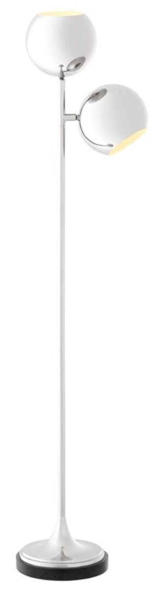 Stehleuchte Silber / Schwarz Ø 32 x H. 140 cm - Luxus Möbel